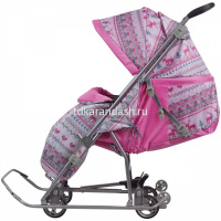 Санки-коляска "Умка-3-1, Скандинавский узор" 30мм перекидная ручка, розовые У3-1/3 от магазина "Карандаш"