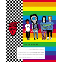 Тетрадь А5 18л клетка "Лазер Би" на скобе 5 дизайнов 18Т5В1/072724 от магазина "Карандаш"