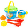 Набор д/песка №197 (ведро большое, ситечко, лопатка №5, грабельки №5, лейка малая, 2 формочки) 8969
