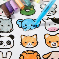 Фломастеры 12 цветов "Color wow" утолщенные смываемые картон EC170-12 от магазина "Карандаш"