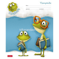 Тетрадь А5 12л клетка "Лягушонок Ден" на скобе тиснение 5 дизайнов 12Т5тВ1/080083 от магазина "Карандаш"