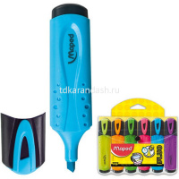 Набор маркеров текстовыделителей "Fluo Pep&apos;s Classic" 6шт, клиновидный наконечник, толщина линии 1-5 от магазина "Карандаш"