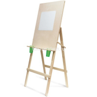 Мольберт напольный "Хлопушка" 60х84х160см односторонний, дерево (полка+2 стакана) 113032 от магазина "Карандаш"
