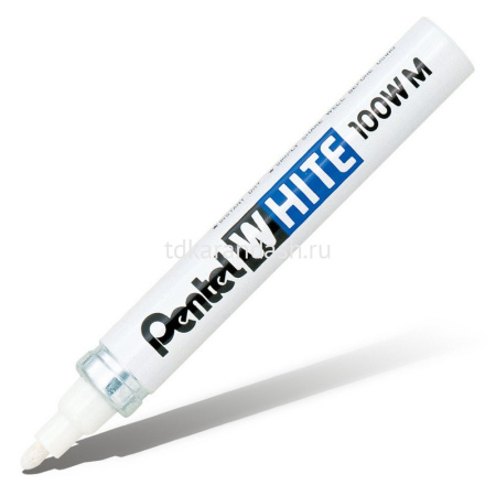 Маркер перманентный "Pentel  X100W-M" белый, толщина линии 3,9 мм для грубых поверхностей X100W-M