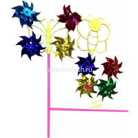 Ветрячок 4 вертушки Бабочка, голография, длина 42см 2039-372 от магазина "Карандаш"