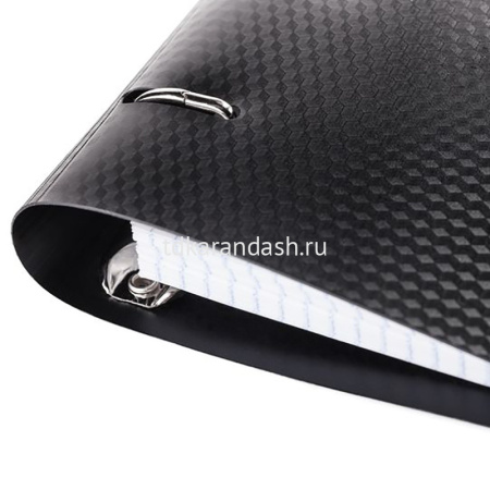 Тетрадь на кольцах А5 120л клетка "DIAMOND черная" пластиковая обложка на резинке 065584 от магазина "Карандаш"