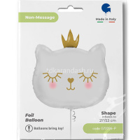 Шар воздушный 53см(21") Фигура "Котенок Принцесса белый" фольга G72096-P от магазина "Карандаш"