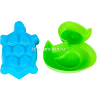 Набор д/песка №72 (лопатка, грабли, 4 формочки) 18х12х12см в сетке 7030 от магазина "Карандаш"