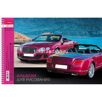 Альбом для рисования А4 40л "Престижные авто" на спирали, перфорация на отрыв, 5 дизайнов 004146 от магазина "Карандаш"