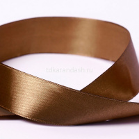 Лента упаковочная атласная 2,5см х 5,4м темно-коричневая №098 AL-25P от магазина "Карандаш"