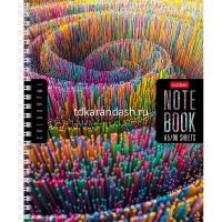 Тетрадь А5 96л клетка "Colorful line" на спирали, многоцветный срез, перфорация на отрыв 4 дизайна от магазина "Карандаш"