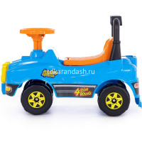 Каталка-автомобиль "Джип №2" 61х29,5х42,5см, голубой, пластик 62871/62819 от магазина "Карандаш"