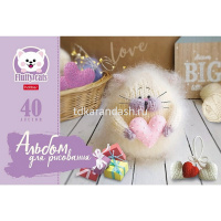 Альбом для рисования А4 40л "Уютные котики" на скобе 5 дизайнов 074749 от магазина "Карандаш"