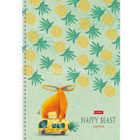 Тетрадь А4 80л клетка "Счастливчики" на гребне матовая ламинация 4 дизайна 066122 от магазина "Карандаш"