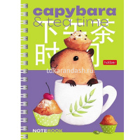Блокнот А6 80л "Капибара_day" клетка, на спирали, 5 дизайнов 80ЗК6В1гр/086878 от магазина "Карандаш"