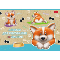 Альбом для рисования А4 40л "Рыжий Коржик" на скобе матовая ламинация 5 дизайнов 079730 от магазина "Карандаш"