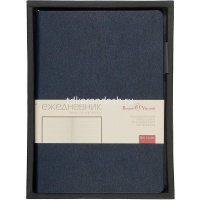 Ежедневник недатированный А5 "Boston" 272стр., темно-синий, серый срез, искусственная кожа 3-228/17 от магазина "Карандаш"