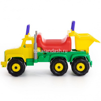 Каталка-автомобиль "Грузовик Супергигант №2" 76x31x39,5см, желтый, пластик 7889 от магазина "Карандаш"