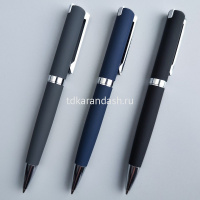 Ручка шариковая "Milano" 1мм синяя, автомат, серый металлический корпус 20-0227 от магазина "Карандаш"