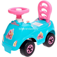Каталка-автомобиль "Принцесса Selena" 52х26х31см с клаксоном, голубая, пластик 4867_Aqua/ОР от магазина "Карандаш"