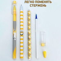 Ручка гелевая пиши-стирай "Олени" 0,5мм синяя, ассорти BK2383 от магазина "Карандаш"