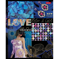 Тетрадь А5 48л клетка "Fashion gold" на скобе 3D фольга матовая ламинация 5 дизайнов 084135 от магазина "Карандаш"