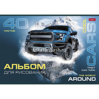 Альбом для рисования А4 40л "COOL CARS" на скобе 5 дизайнов 40А4В/077650 от магазина "Карандаш"