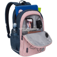 Рюкзак 29х42х20см, 590гр, 2 отделения, 3 кармана, темно-синий/розовый RD-143-2/2 от магазина "Карандаш"
