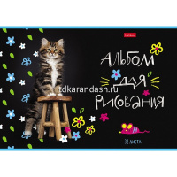 Альбом для рисования А4 32л "МУРчат Коты" на скобе 5 дизайнов 32А4В/074717 от магазина "Карандаш"