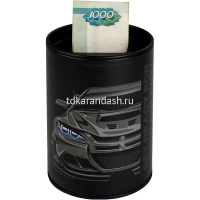 Копилка-подставка д/канц.принадлежностей "Тачка" 10,5х7,5см, металл, черная 69372 от магазина "Карандаш"