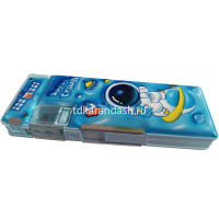 Пенал "Космонавт" 24х9х3,5см с точилкой, на магните, пластик, 2 отделения, 2 цвета 11661-24 от магазина "Карандаш"