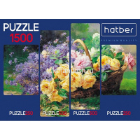 Пазлы 250+500+500+250 эл. "Premium. Корзина цветов" А2 4 картинки в 1 коробке 077752 от магазина "Карандаш"