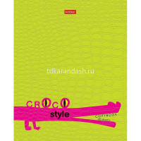 Тетрадь А5 48л клетка "CrocoStyle" на скобе тиснение CROCO 5 дизайнов 072228 от магазина "Карандаш"
