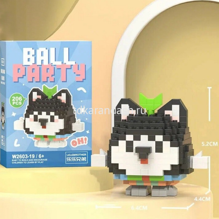 Конструктор 3D "Ball Party" количество деталей 186-218, 8х11х4см пластик, ассорти W2603/11315-24 от магазина "Карандаш"