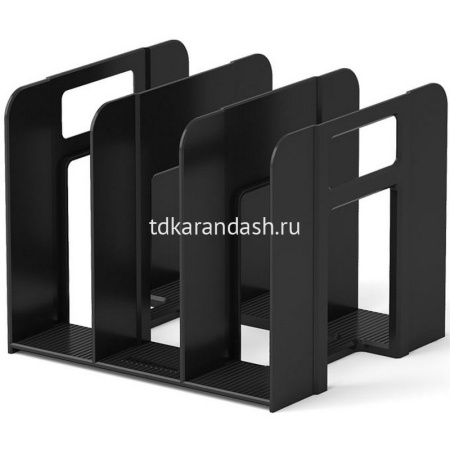 Подставка д/бумаг 3-х секционная Techno черная 16589