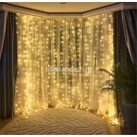 Эл/гирлянда Штора 200 бело-желтых диодов 3*2м 2021-44 от магазина "Карандаш"