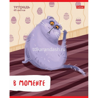 Тетрадь А5 48л линия "Кот-обормот" на скобе 5 дизайнов 080206 от магазина "Карандаш"