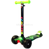 Самокат 3-х колёсный L=60см ассорти, пластик/металл, колесо PU d=11см/7см светится 1121-47 от магазина "Карандаш"