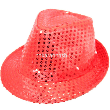 Шляпа блестящая с пайетками, мигающая, красная Y1813-14