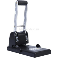 Дырокол мощный 100л 2-отв, d-6мм, 12мм, с линейкой, металл, черный E0130 от магазина "Карандаш"