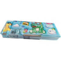 Пенал "Динозавр" 24х9х3,5см с точилкой, на магните, пластик, 2 отделения, 2 цвета 11662-24 от магазина "Карандаш"