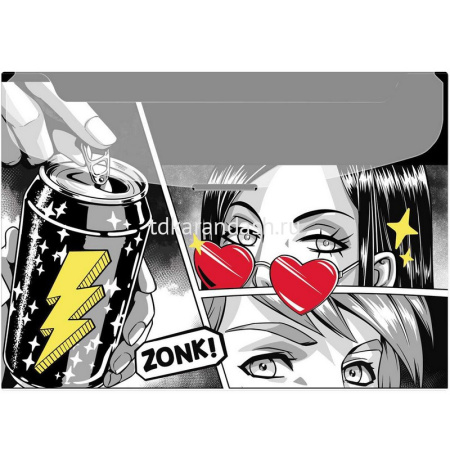 Папка-конверт с клапаном "Герои аниме комикс. Wake up" А4 0,18мм, полипропилен 65876