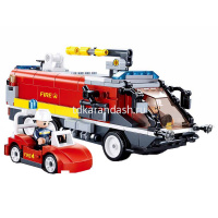 Конструктор "Пожарная машина аэропорта" 381 деталь 28х37х7см пластик (3 фигурки) M38-B0808 от магазина "Карандаш"