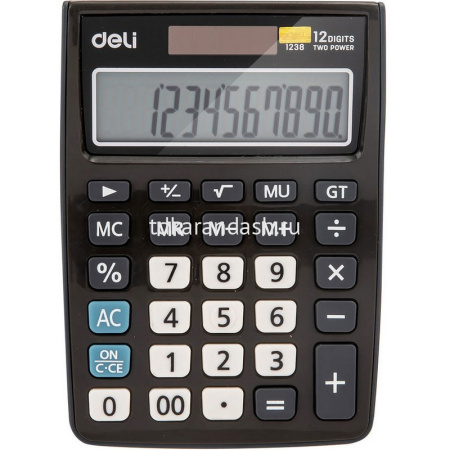 Калькулятор 12 разрядов 145х104,5х27,4мм черный E1238black