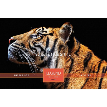 Пазлы 500 эл. "Premium. Legend Impression. Взгляд тигра" 48х33см с постером 071314 от магазина "Карандаш"