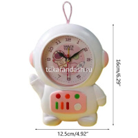 Будильник "Космонавт" 16х12,5см с подвеской, 3 цвета, пластик Y10376-24 от магазина "Карандаш"