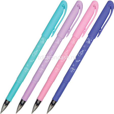 Ручка гелевая "DeleteWrite Art. Единороги. Пиши-стирай" 0.5мм синяя, 4 цвета корпуса 20-0254