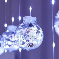 Эл/гирлянда Штора Шары "Дед Мороз/Снеговик" 110 диодов 3м, 8 режимов с соединителем CL2544 от магазина "Карандаш"