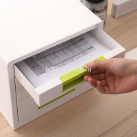 Бокс для документов "Rio" 27,7x34,4x25,9см, 5 выдвижных ящиков, белый/зеленый EZ01053 от магазина "Карандаш"