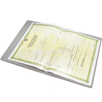 Обложка 16х22,9см "Свидетельство" светло-розовая, пвх, тиснение фольгой 2932.СВ-121 от магазина "Карандаш"